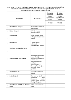 3153 Sayılı Kanuna Tabi Radiyoloji, Radiyom Ve Elektrikle Tedavi