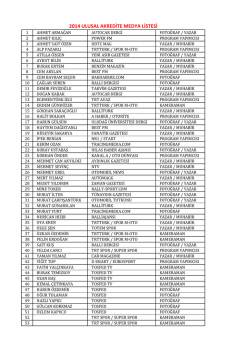 2014 ULUSAL AKREDİTE MEDYA LİSTESİ