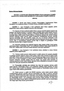 Sigorta Acenteleri Y&ouml;netmeliğinin Uygulanmasına İlişkin 2014/8