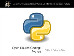 Python - Bilkent Özgür Yazılım ve İnternet Teknolojileri Kulübü