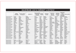 HAZİRAN 2014 N&Ouml;BET LisTEsi