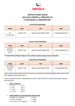 ANTALYA SINAV KOLEJİ 2014-2015 EĞİTİM ve &Ouml;ĞRETİM YILI 5