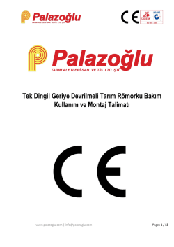 Tek Dingil Geriye Devrilmeli Tarım R&ouml;morku Bakım Kullanım ve