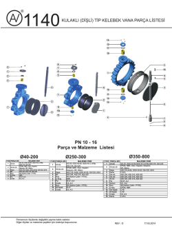 PN 10 - 16 Par&ccedil;a ve Malzeme Listesi