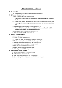 UPS Devreye Alma Talimatı (Harici Akülü Modeller İçin)