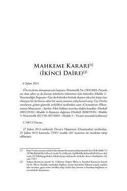 Mahkeme Kararı[1] (İkinci Daire)[2]