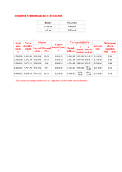 DİNAMİK SIZDIRMAZLIK O-RİNGLERİ Basın&ccedil; Malzeme