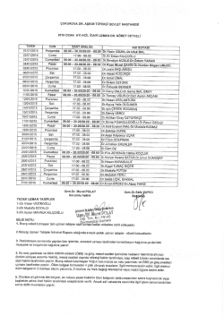 &ccedil;ukuRovA oR. Aşkım T&Uuml;FEK&ccedil;i DEVLET HASTANESİ