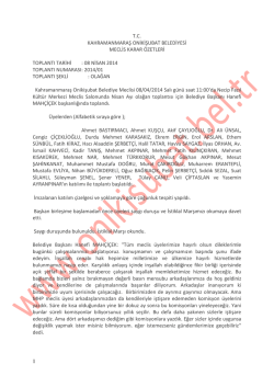 2014 yılı nisan ayı meclis karar özeti
