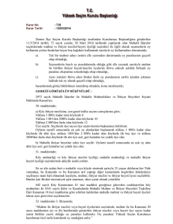 2014/735 - Y&uuml;ksek Se&ccedil;im Kurulu Başkanlığı