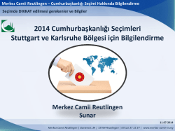 2014 Cumhurbaşkanlığı Se&ccedil;imleri Stuttgart ve Karlsruhe B&ouml;lgesi i&ccedil;in