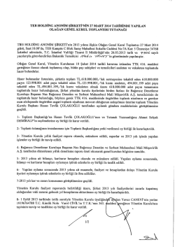 27 mart 2014 tarihinde yapılan olağan genel