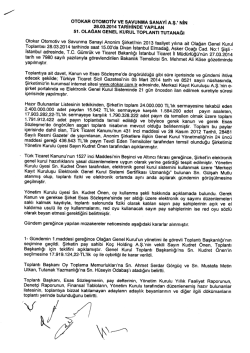 &Ouml;zel Durum A&ccedil;ıklama Formu - 28.03.2014 - EK-1