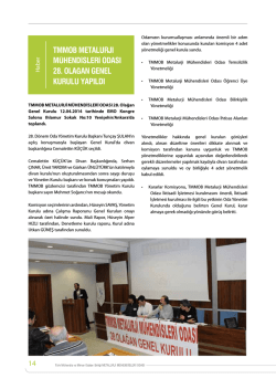 tmmob metalurji m&uuml;hendisleri odası 28. olağan genel kurulu yapıldı