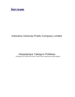 Indorama Ventures Public Company Limited Hissedarlara Yaklaşım