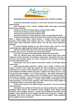 MİSSTANBUL EVLERİ 2014 KAT MALİKLERİ GENEL KURUL