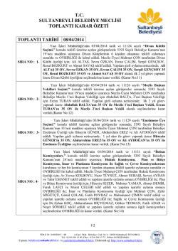 tc sultanbeyli belediye meclisi toplantı karar &ouml;zeti