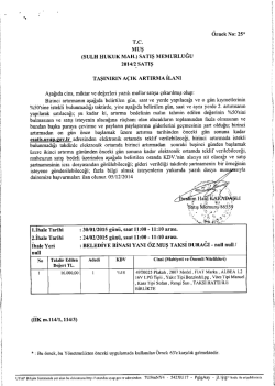 taşınırın açık artırım ilanı