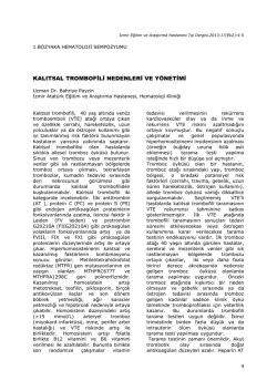 kalıtsal trombofili nedenleri ve y&ouml;netimi