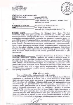 Malatya İdare Mahkemesinin Y&uuml;r&uuml;tmeyi Durdurma - T&uuml;rk Eğitim-Sen
