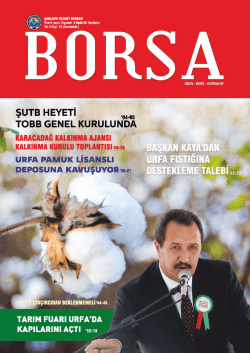 13 Yıl - Şanlıurfa Ticaret Borsası