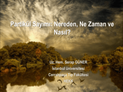 Partik&uuml;l Sayımı : Ne Zaman?