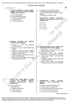 A&Ouml;F Pazarlama Y&ouml;netimi | 2014 Ara Sınav İNDİR