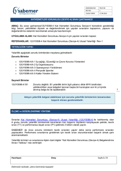 KAT HİZMETLERİ SORUMLUSU SEVİYE-4