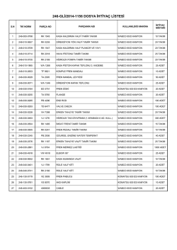 246-GLİ/2014-1156 DOSYA İHTİYAÇ LİSTESİ
