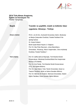 Transfer ve çeşitlilik. Müzik ve kültürlerötesi deneyim: Almanya