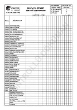 TOTM-FRM-407 Pediyatri Diyabet Servisi İzlem Formu.Pdf