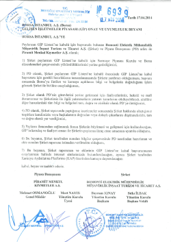 GİP Onay ve Uyumluluk Beyanı