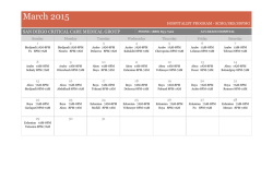 Internal Medicine Call Schedule for Alvarado Hospital 3-15