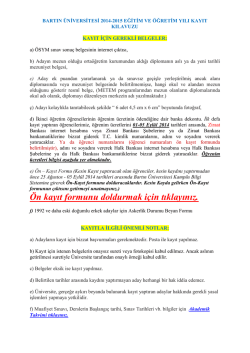 &Ouml;n kayıt formunu doldurmak i&ccedil;in tıklayınız.