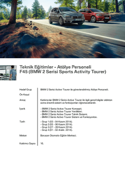 At&ouml;lye Personeli F45(BMW 2 Serisi Sports
