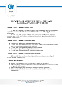 ortaokullar komisyonu okuma grupları &ccedil;anakkale yarışması y&ouml;nergesi