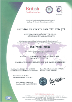SET ViDA VE CIVATA SAN. Tic. LTD. STi.