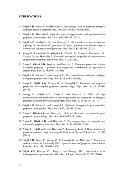 PUBLICATIONS - Department of Physics