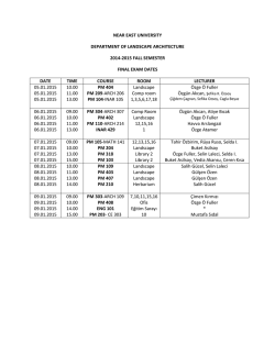 Mimarlık Fak&uuml;ltesi 2014-2015 G&uuml;z D&ouml;nemi Final Sınav Programı