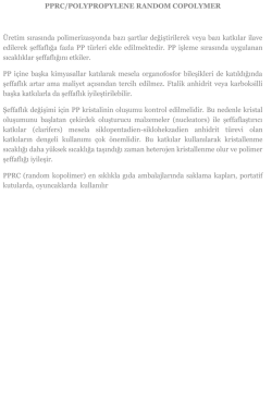 PPRC/POLYPROPYLENE RANDOM COPOLYMER