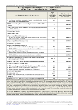 PAY PİYASASI ve GİP BORSA PAYI, TAKAS