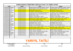 ocak ayı yemek listesi
