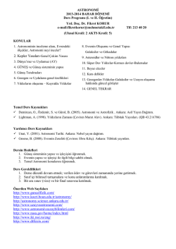 dersicerik_Astronomi - Yrd.Do&ccedil;.Dr. Fikret Korur