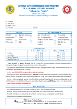 kayıt formu - İstanbul &Uuml;niversitesi Diş Hekimliği Fak&uuml;ltesi 7