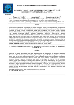 Full Text PDF - Journal of Recreation and Tourism Resarch