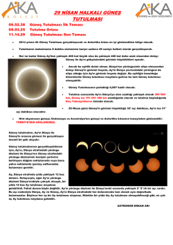 29 nisan halkalı g&uuml;neş tutulması