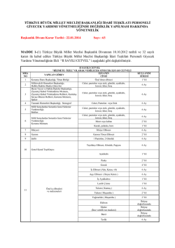 türkiye büyük millet meclisi başkanlığı idari teşkilatı personeli