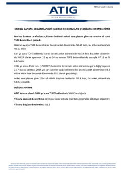 Merkez Bankası tarafından a&ccedil;ıklanan beklenti anketi sonu&ccedil;larına