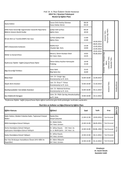2014 Anestezi Teknisyeni HİE Planı