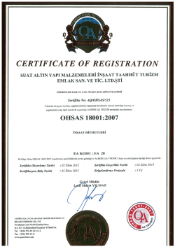 OHSAS 18001:2007 - Kalite Belgesi